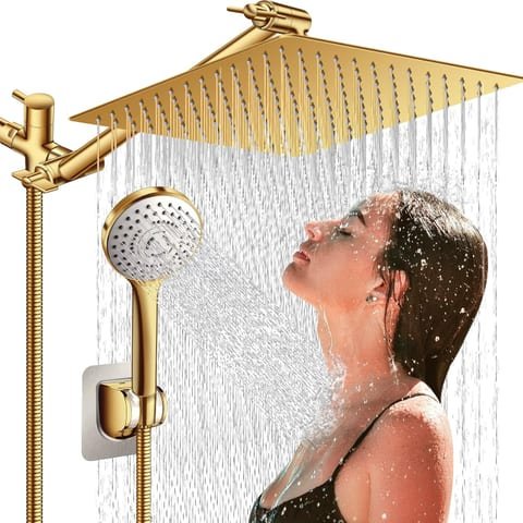 12'' Shower Head with Handheld, High Pressure Rainfall Shower Head Combo with 11'' Adjustable Extension Arm