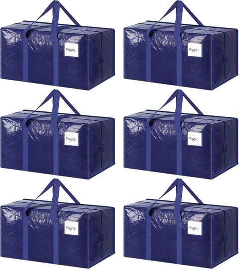 6 Pack Extra Heavy Duty Large Moving Bags with Strong Zipper &