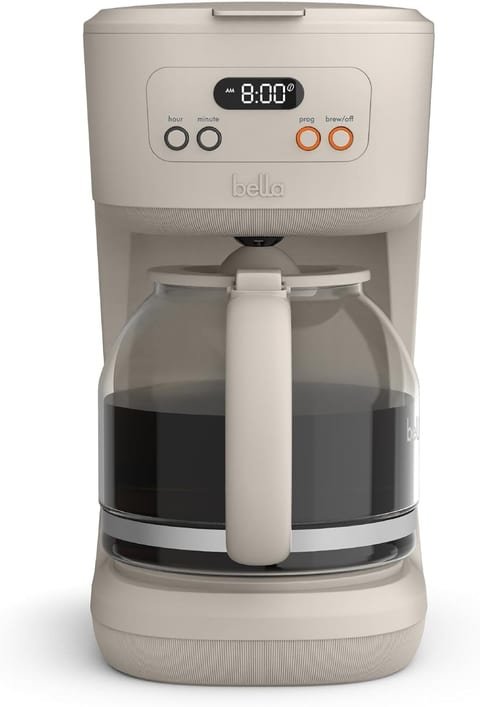 BELLA 12 Cup Programmable Coffee Marker, Reusable Dishwasher Safe Accessories