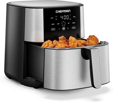 Chefman Air Fryer 8 Qt | TurboFry® 4-in-1 with 450°F Hi-Fry Option for Crispier Results