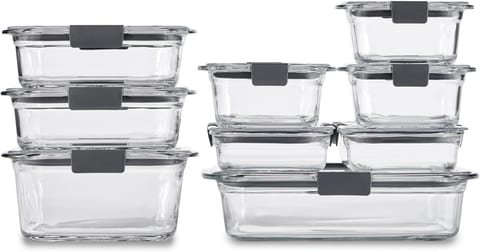 Rubbermaid Brilliance Glass Food Storage Containers, Assorted Sizes