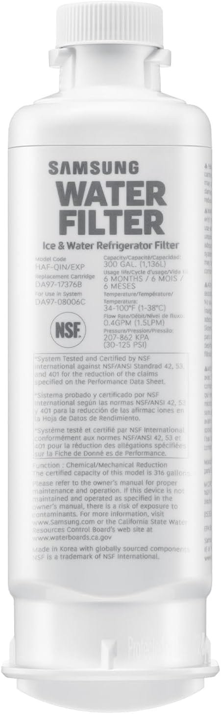 Samsung HAF-QIN/EXP Genuine Refrigerator Water Filter, Reduces 99% of