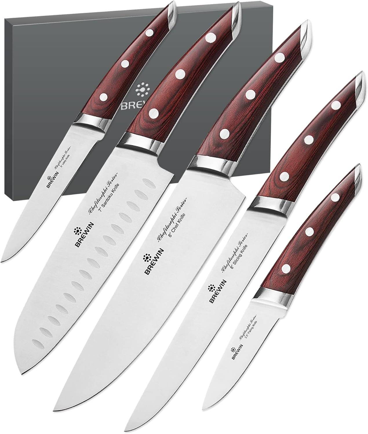 Brewin CHEFILOSOPHI Japanese Chef Knife Set 5 PCS