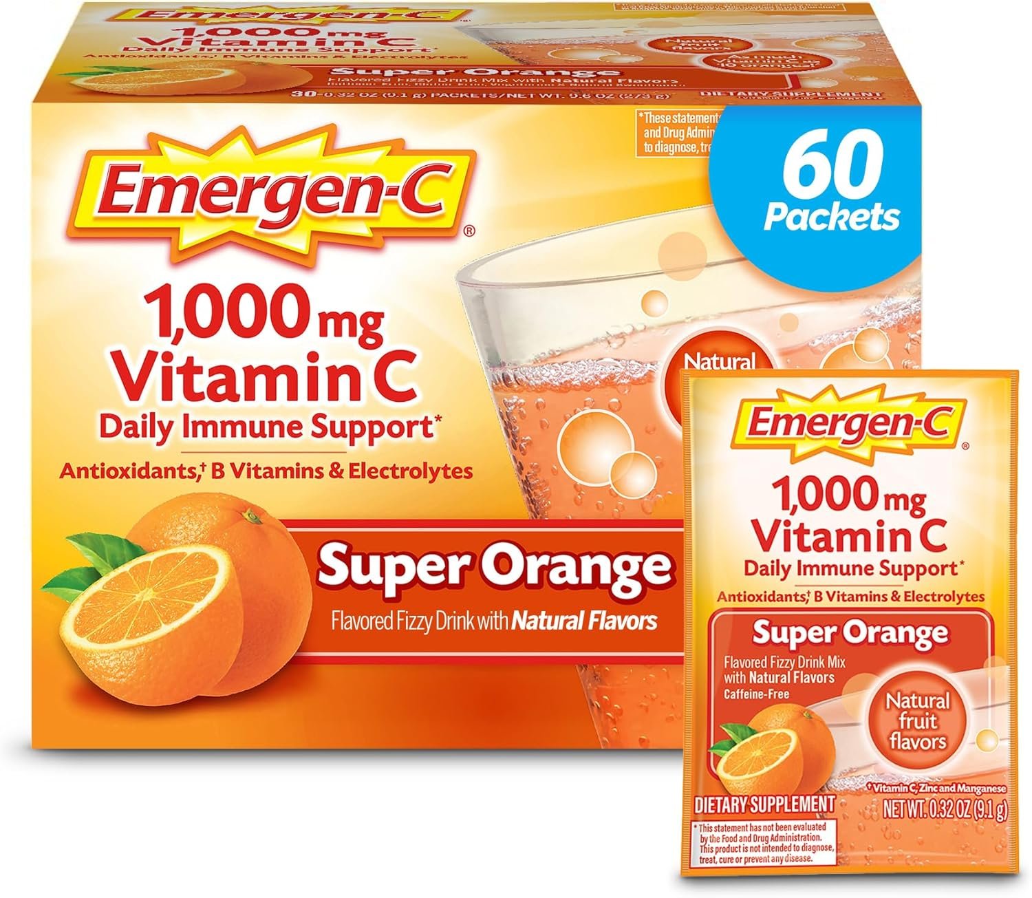 Emergen-C 1000mg Vitamin C Powder 60 Packets