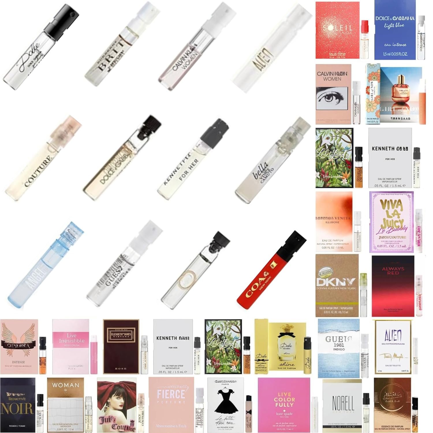 High End Designer Perfume Sample Set for Women - Pack of 12 Perfume Samples for Women