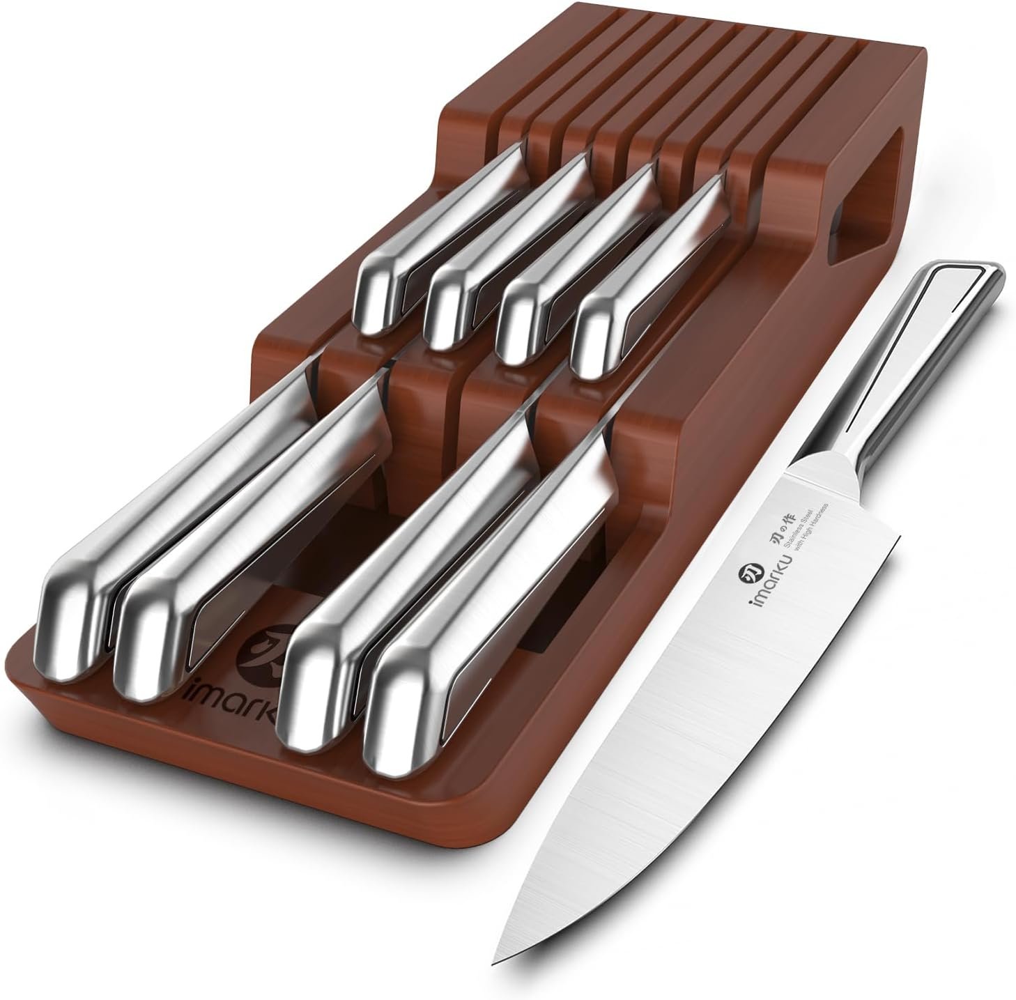 imarku Knife Set, 10 PCS Japanese Stainless Steel Knife Block Set