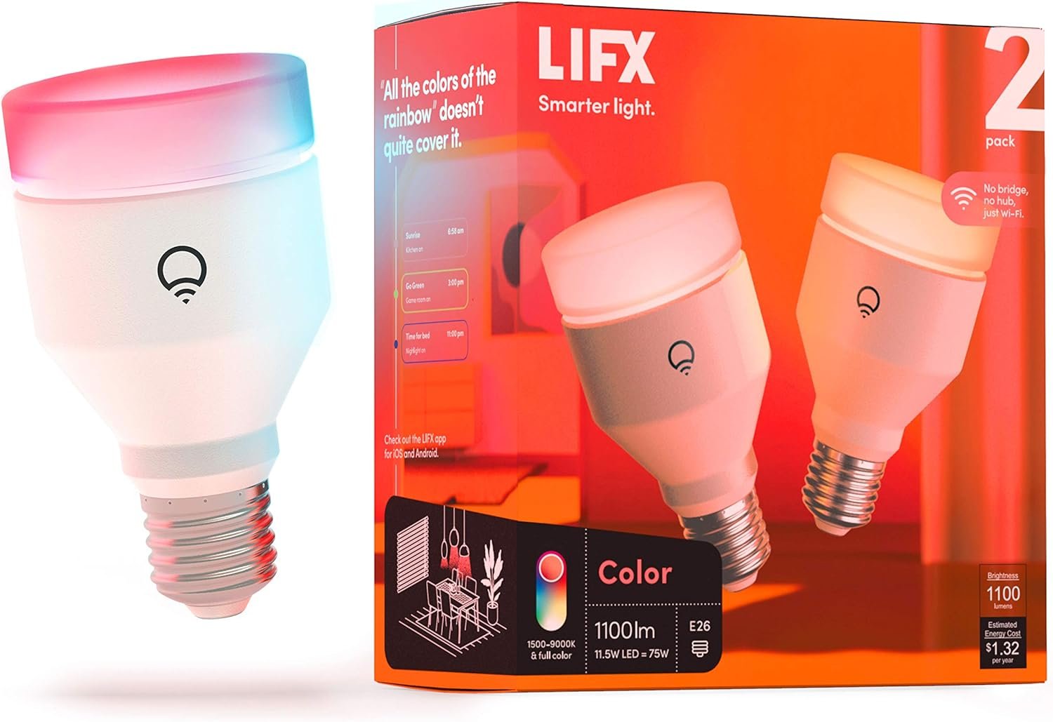 LIFX A19 Smart Bulb 4-Pack
