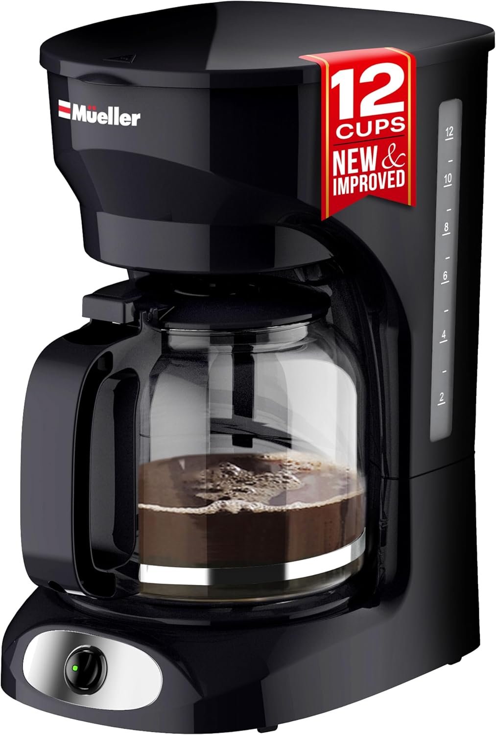 Mueller 12-Cup Drip Coffee Maker - Borosilicate Carafe