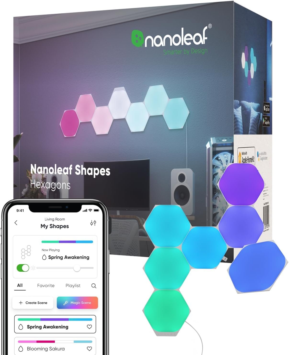 Nanoleaf Shapes Ultra Black Hexagons Starter Kit