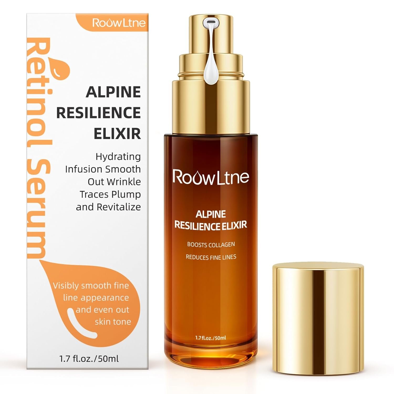 RoowLtne Retinol Serum for Face & Neck,Anti Aging Face Serum with Collagen & Boost Hydration Formula,Targets Wrinkles