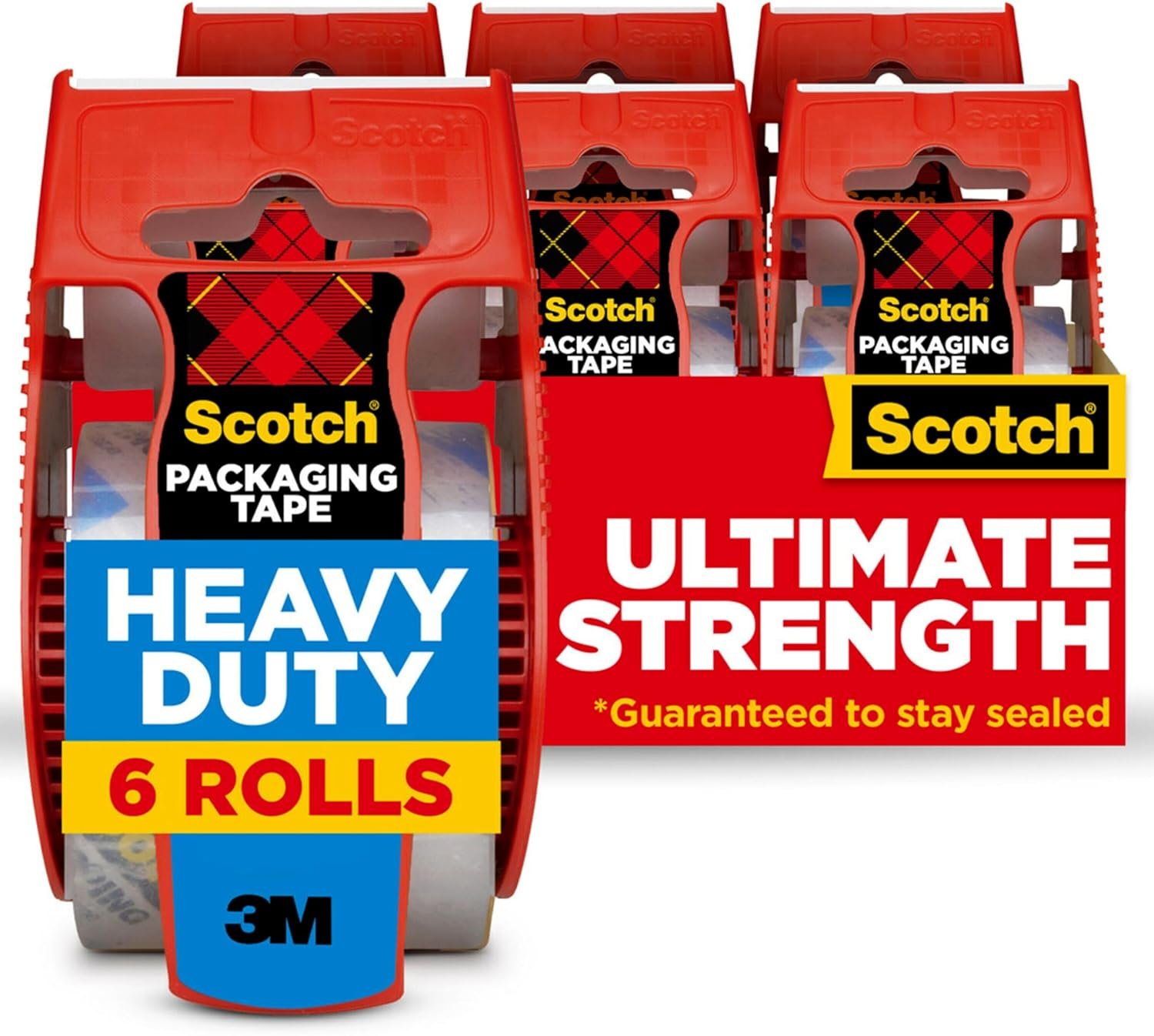 Scotch Heavy Duty Shipping Packaging Tape 6-Pack