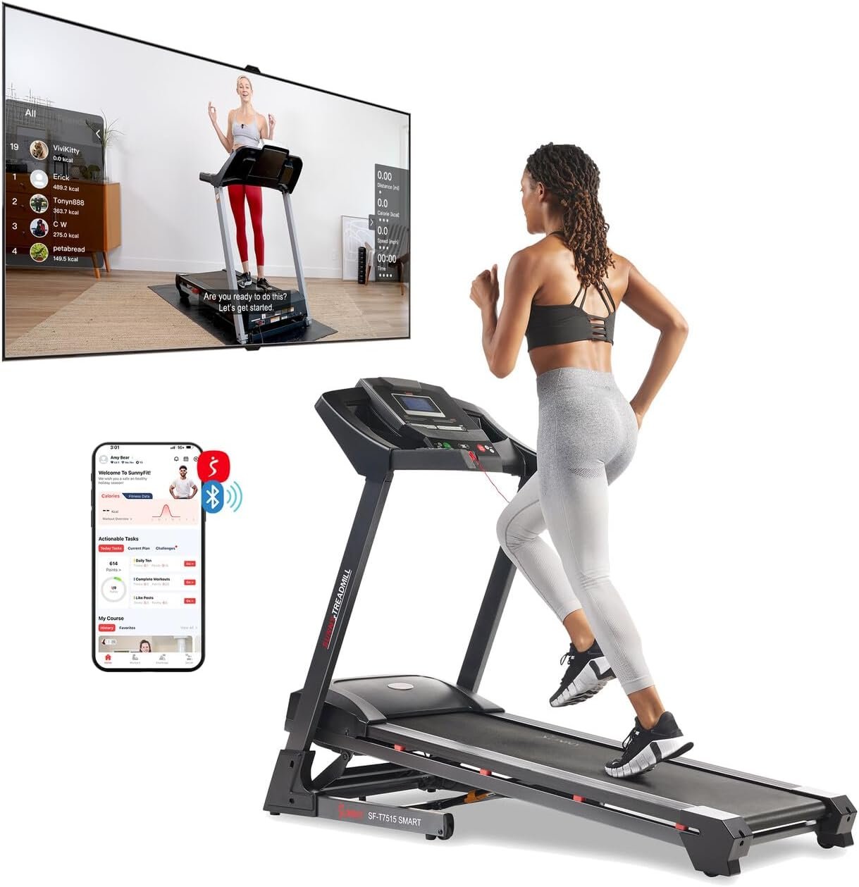 Sunny Health Fitness SF-T7515 Smart Treadmill