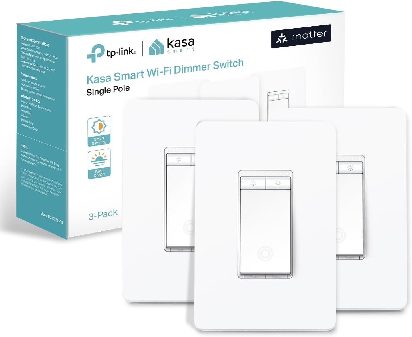 TP-Link Kasa Smart Dimmer Switch 3-Pack