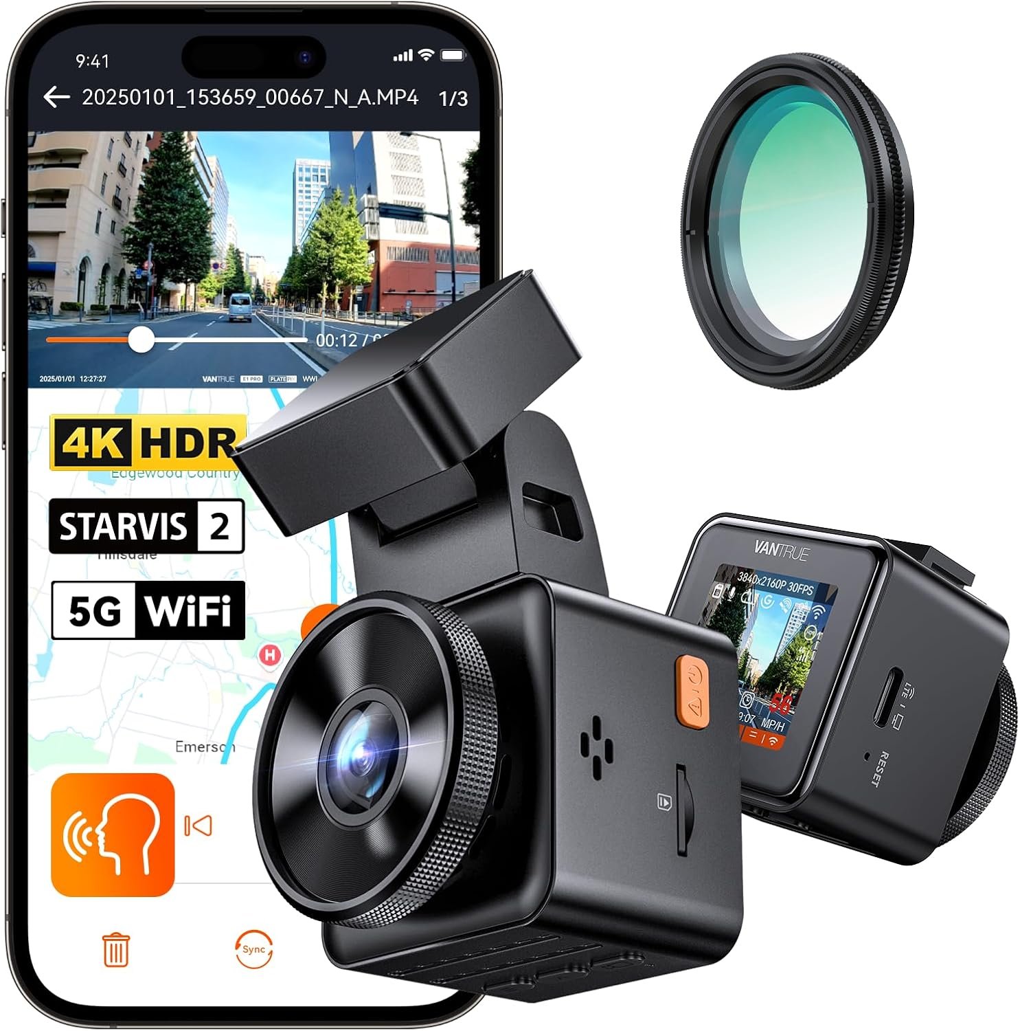 Vantrue E1 Lite Dash Cam Front